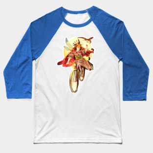 Fairy princess on bicycle with owl Baseball T-Shirt